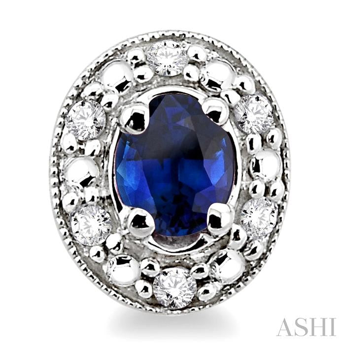 Oval Shape Gemstone & Diamond Earrings