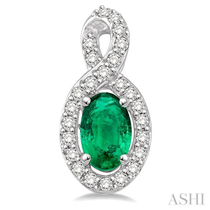 Oval Shape Gemstone & Halo Diamond Earrings