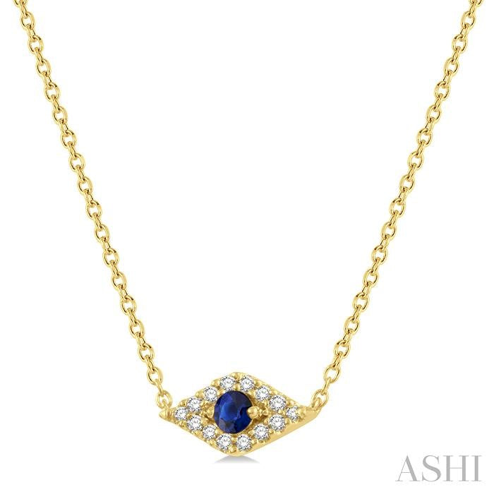 Evil Eye Gemstone & Petite Diamond Fashion Pendant