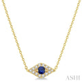 Evil Eye Gemstone & Petite Diamond Fashion Pendant