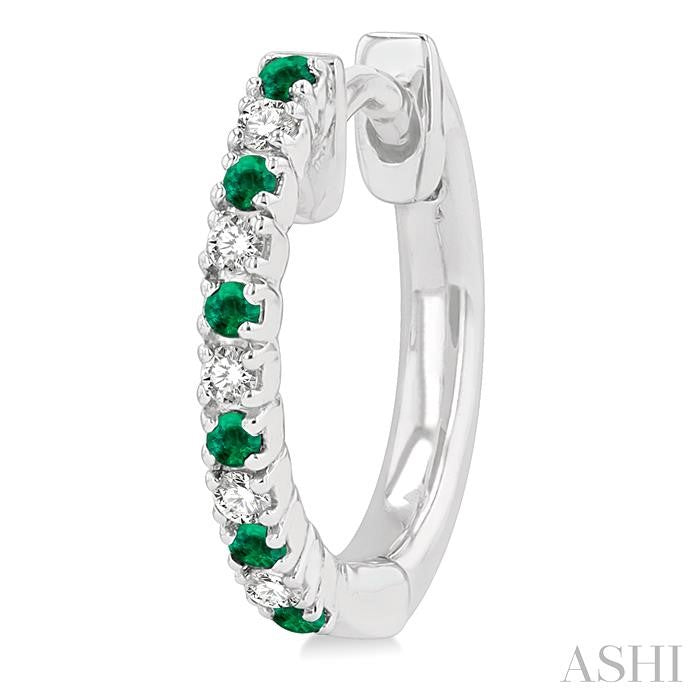 Alternate Gemstone & Diamond Huggie Fashion Earrings