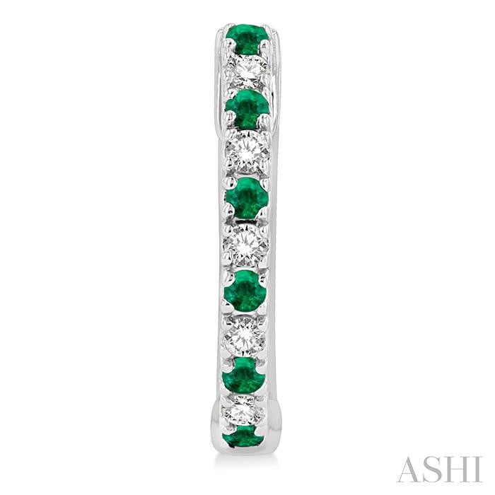 Alternate Gemstone & Diamond Huggie Fashion Earrings