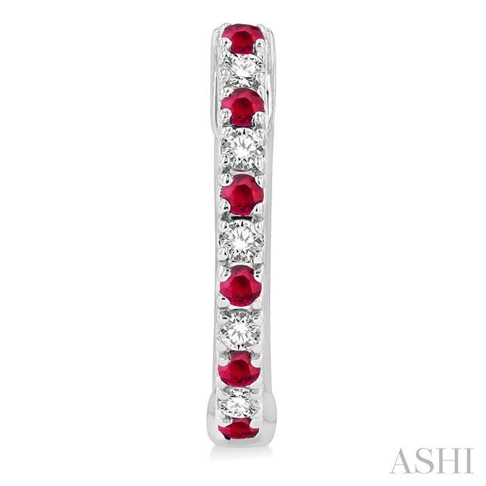 Alternate Gemstone & Diamond Huggie Fashion Earrings