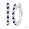 Alternate Gemstone & Diamond Huggie Fashion Earrings