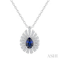 Pear Shape Gemstone & Diamond Pendant