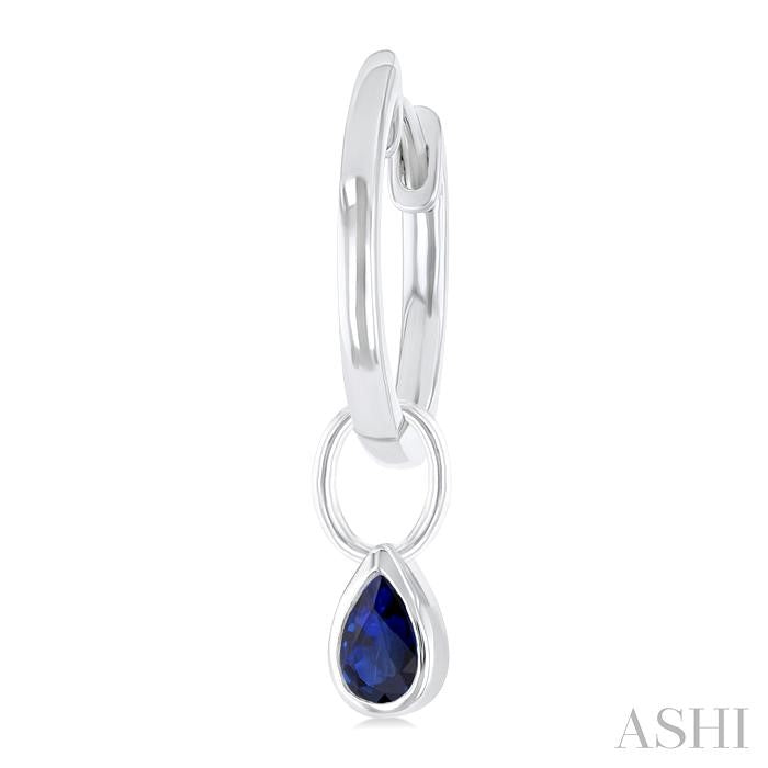 Pear Shape Bezel Set Gemstone Huggie Fashion Earrings