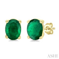 Oval Shape Gemstone Stud Earrings