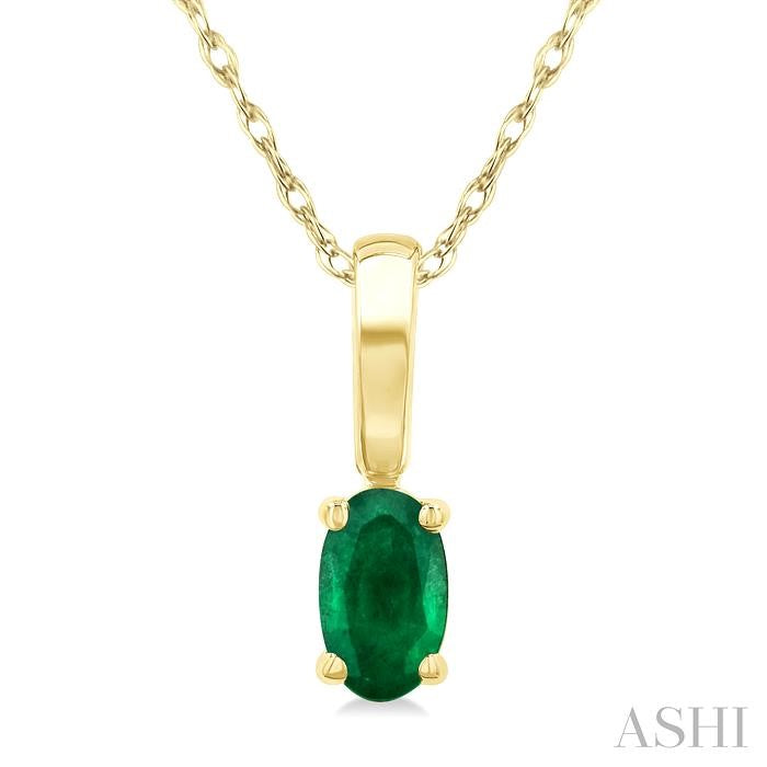 Oval Shape Gemstone Solitaire Pendant