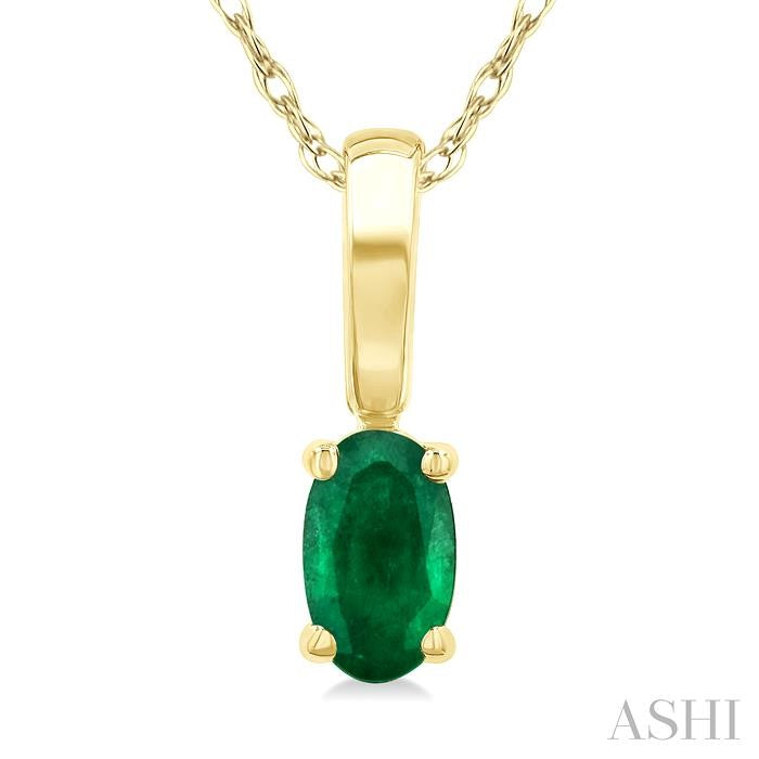 Oval Shape Gemstone Solitaire Pendant