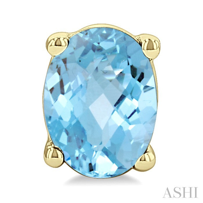 Oval Shape Gemstone Stud Earrings