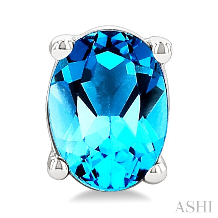 Oval Shape Gemstone Stud Earrings