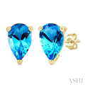 Pear Shape Gemstone Stud Earrings