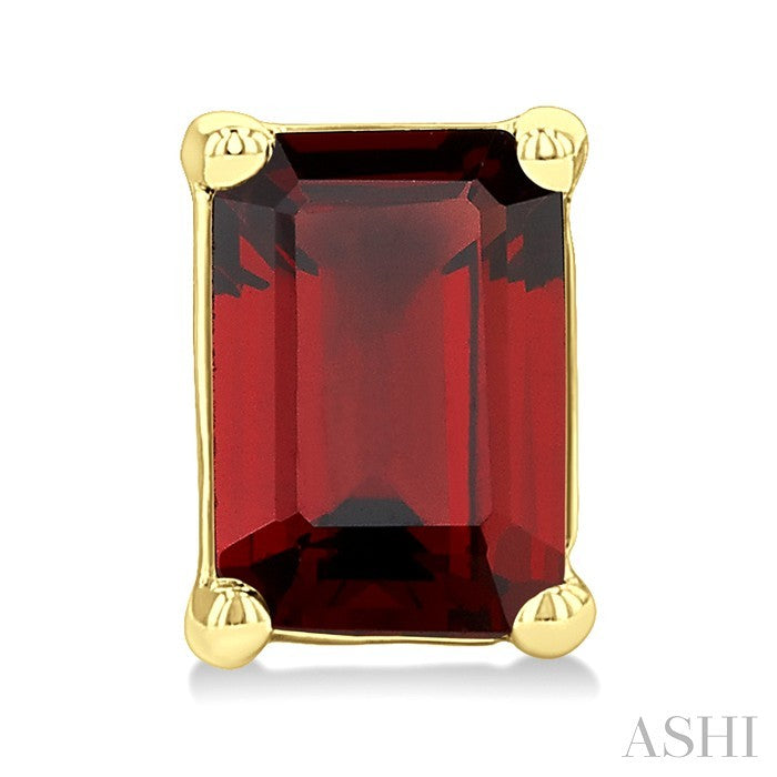 Emerald Shape Gemstone Stud Earrings