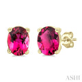 Oval Shape Gemstone Stud Earrings