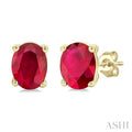 Oval Shape Gemstone Stud Earrings