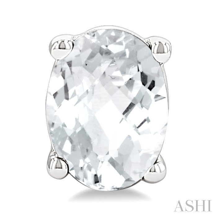 Oval Shape Gemstone Stud Earrings