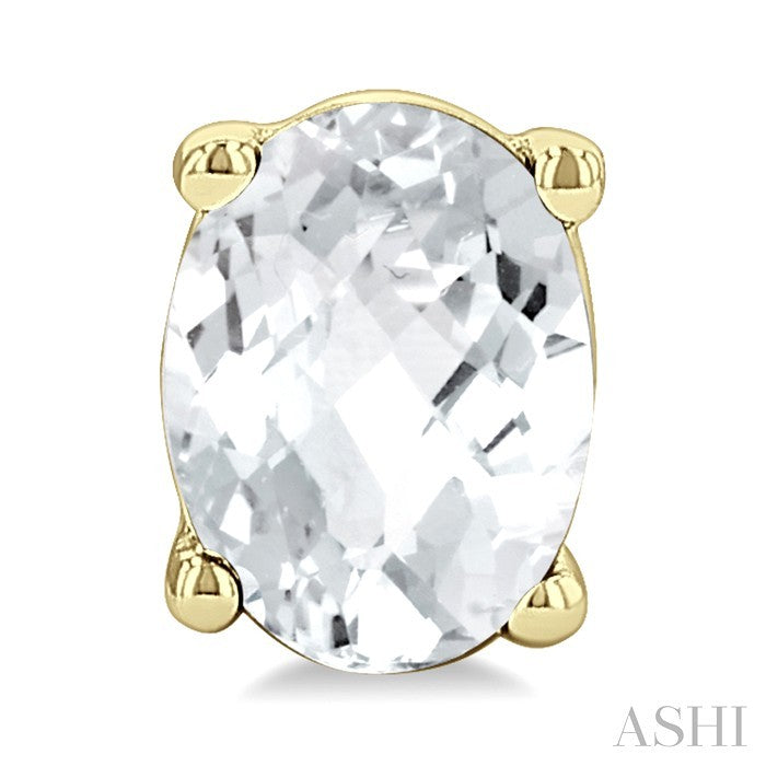 Oval Shape Gemstone Stud Earrings