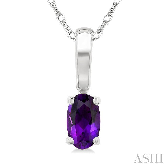 Oval Shape Gemstone Solitaire Pendant
