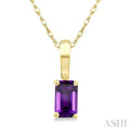 Emerald Shape Gemstone Solitaire Pendant