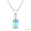 Emerald Shape Gemstone Solitaire Pendant