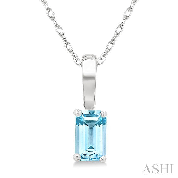 Emerald Shape Gemstone Solitaire Pendant