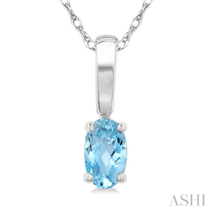Oval Shape Gemstone Solitaire Pendant