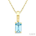 Emerald Shape Gemstone Solitaire Pendant