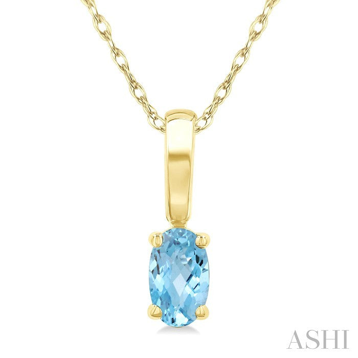 Oval Shape Gemstone Solitaire Pendant