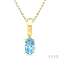 Oval Shape Gemstone Solitaire Pendant