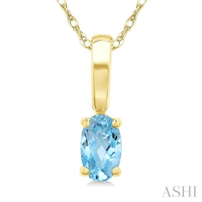 Oval Shape Gemstone Solitaire Pendant