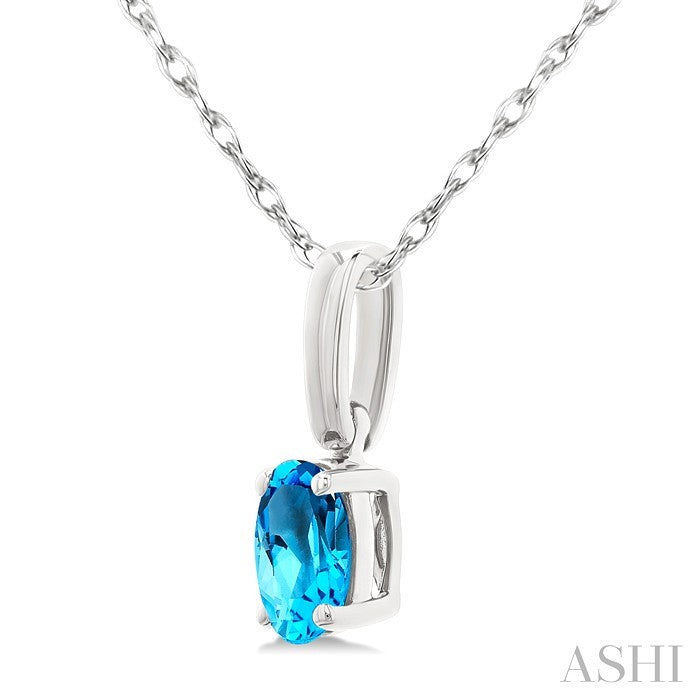 Oval Shape Gemstone Solitaire Pendant