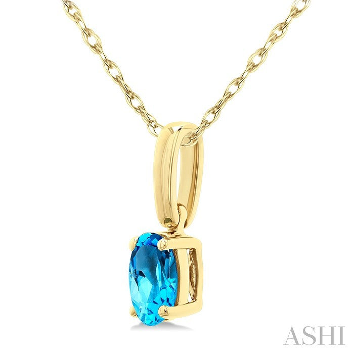 Oval Shape Gemstone Solitaire Pendant