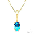Oval Shape Gemstone Solitaire Pendant