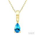 Pear Shape Gemstone Solitaire Pendant