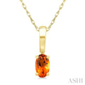 Oval Shape Gemstone Solitaire Pendant
