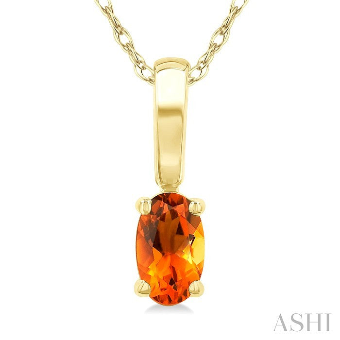 Oval Shape Gemstone Solitaire Pendant