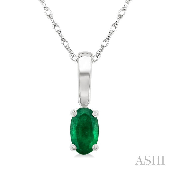 Oval Shape Gemstone Solitaire Pendant