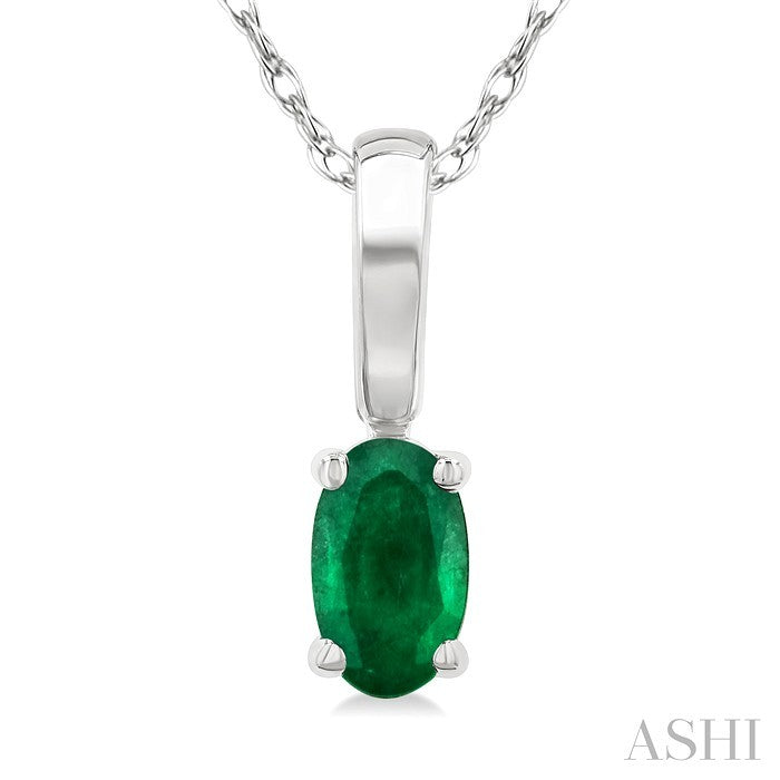 Oval Shape Gemstone Solitaire Pendant