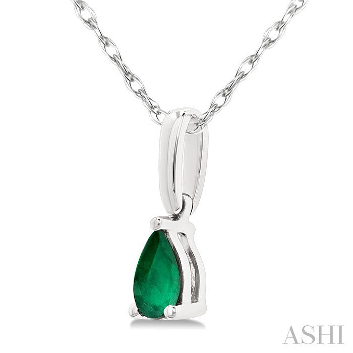 Pear Shape Gemstone Solitaire Pendant