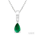 Pear Shape Gemstone Solitaire Pendant