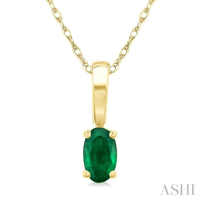 Oval Shape Gemstone Solitaire Pendant