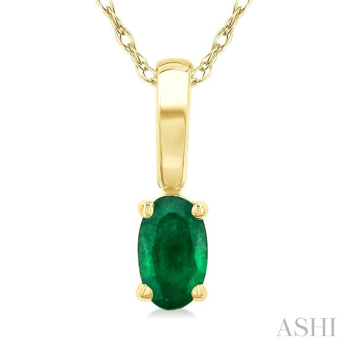 Oval Shape Gemstone Solitaire Pendant