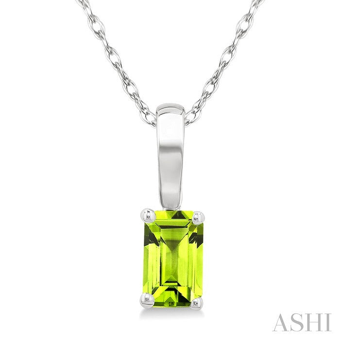 Emerald Shape Gemstone Solitaire Pendant