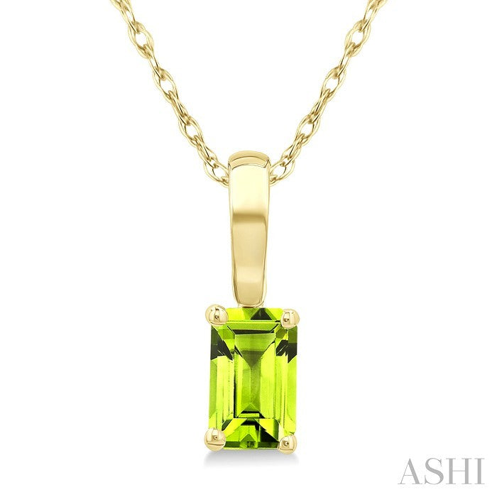 Emerald Shape Gemstone Solitaire Pendant