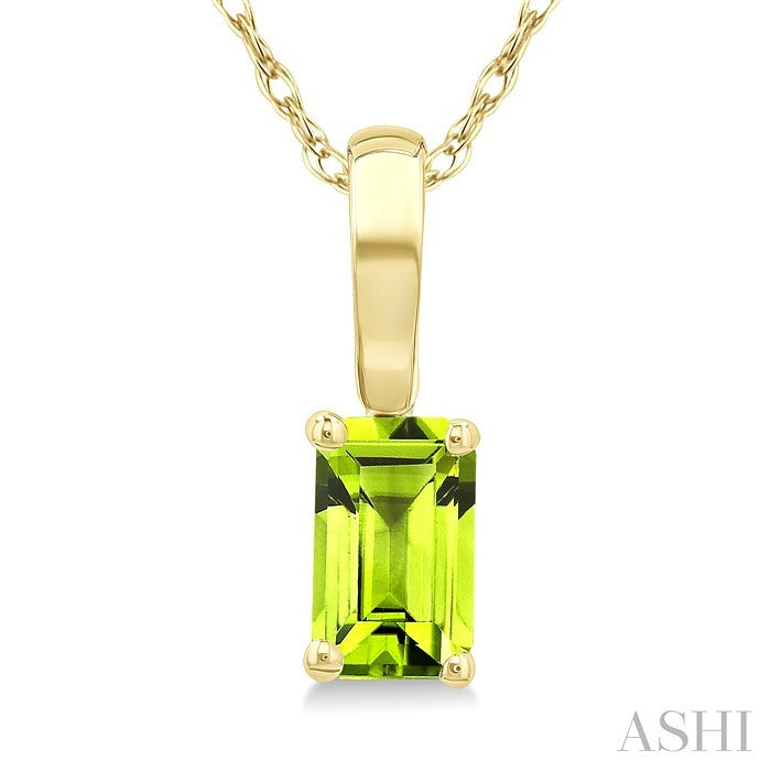 Emerald Shape Gemstone Solitaire Pendant