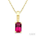 Emerald Shape Gemstone Solitaire Pendant