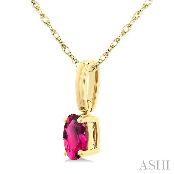 Oval Shape Gemstone Solitaire Pendant