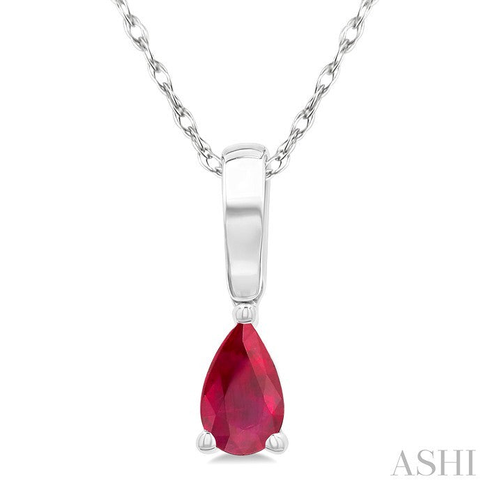 Pear Shape Gemstone Solitaire Pendant