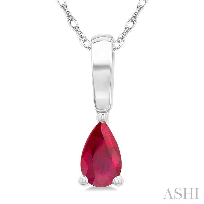 Pear Shape Gemstone Solitaire Pendant
