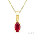 Oval Shape Gemstone Solitaire Pendant